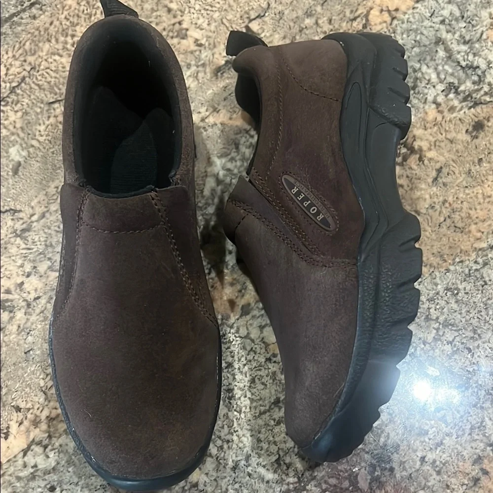 Brown Suede Slip-On Loafers with Durable Rubber Sole